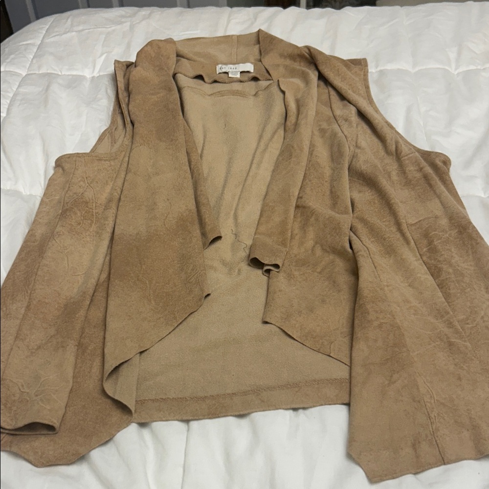 Tan Sleeveless Sweater Vest